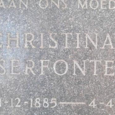 SERFONTEIN Christina M. 1885-1974