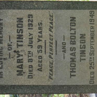 TINSON Thomas Bolton -1949 &amp; Mary -1929