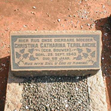 TERBLANCHE Christina Catharina nee BOUWER -1943