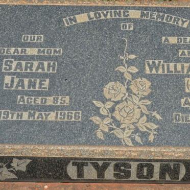 TYSON William Beaty -1942 &amp; Sarah Jane -1966
