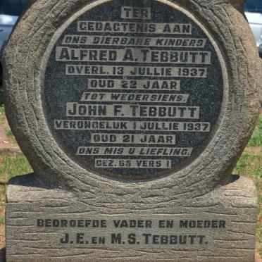 TEBBUTT Alfred A. -1937 :: TEBBUTT John F. -1937