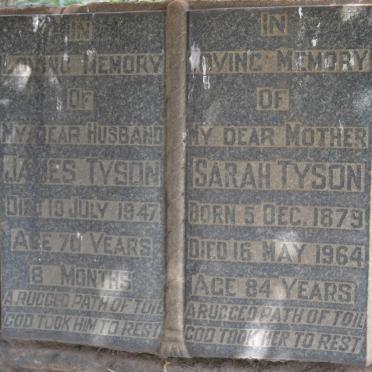 TYSON James -1947 &amp; Sarah 1879-1964