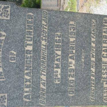TURNER Alexander 1862-1931 &amp; Jessie Calbraith ROW 1860-1933 :: TURNER Martin Alexander 1898-1965