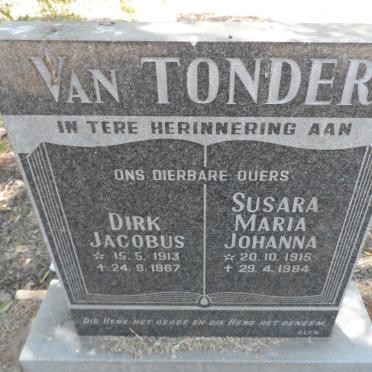TONDER Dirk Jacobus, van 1913-1967 &amp; Susara Maria Johanna 1915-1984