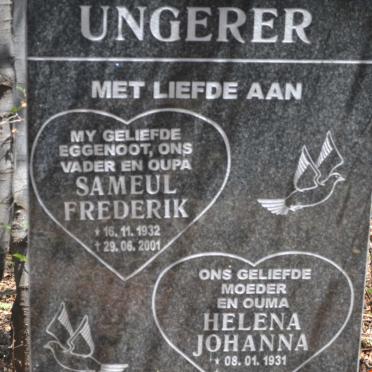 UNGERER Sameul Frederik 1932-2001 &amp; Helena Johanna 1931-
