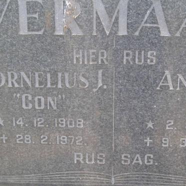 VERMAAK Cornelius J. 1908-1972 &amp; Anna 1912-1989
