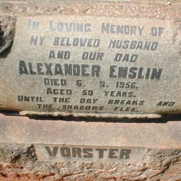 VORSTER Alexander Enslin -1956