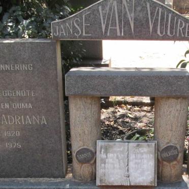 VUUREN Johannes Hendrik, Janse van 1927-1991 &amp; Susanna Adriana 1920-1975
