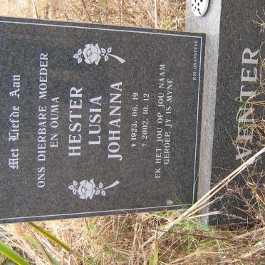 VENTER Hester Lusia Johanna 1923-2002