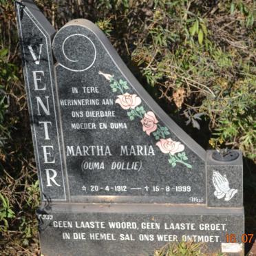 VENTER Martha Maria 1912-1999