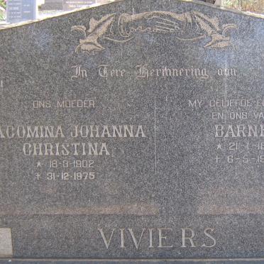VIVIERS Barney 1891-1967 Jacomina Johanna Christina 1902-1975
