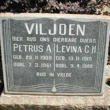 VILJOEN Petrus A. 1908-1961 &amp; Levina C.H. 1910-1988
