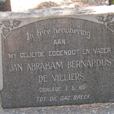 VILLIERS Jan Abraham Bernardus, de -1965