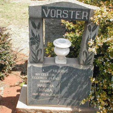 VORSTER Martha Maria