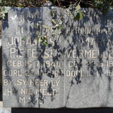 VERMEULEN Maria 1918-1992 :: PIETERSE Johannes 1940-1967