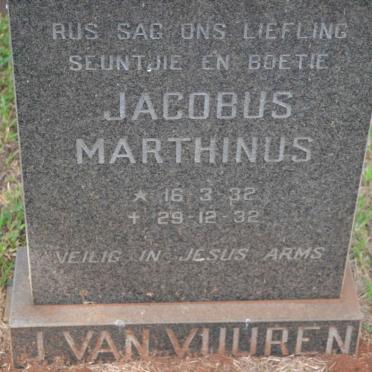 VUUREN Jacobus Marthinus, J. van 1932-1932