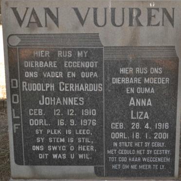 VUUREN Rudolph Gerhardus Johannes, van 1910-1976 &amp; Anna Liza 1916-2001