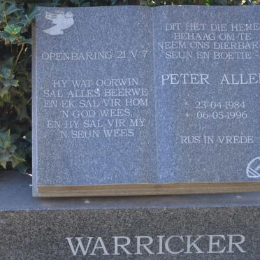 WARRICKER Peter Allen 1984-1996