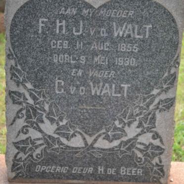 WALT G., v.d. &amp; F.H.J. 1855-1930