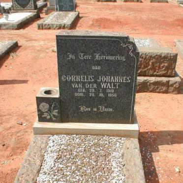 WALT Cornelis Johannes, van der 1910-1950