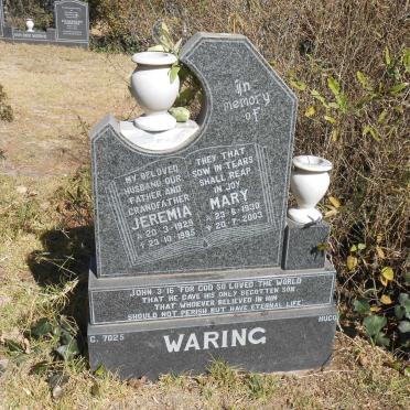 WARING Jeremia 1929-1995 &amp; Mary 1930-2003