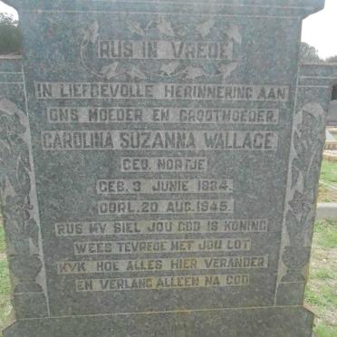 WALLACE Carolina Suzanna nee NORTJE 1884-1945