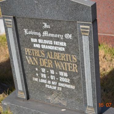 WATER Petrus Albertus, van der 1916-2002