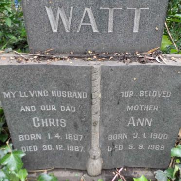 WATT Chris 1897-1967 &amp; Ann 1900-1969