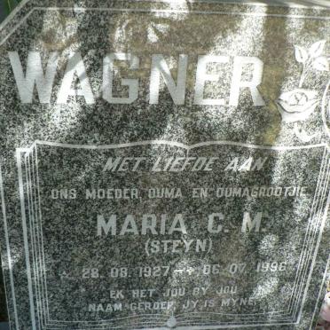 WAGNER Maria C.M. nee STEYN 1927-1996