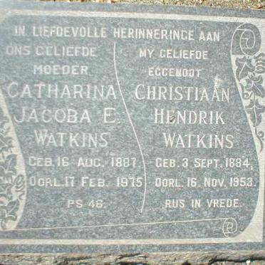 WATKINS Christiaan Hendrik 1884-1953 &amp; Catharina Jacoba E. 1887-1975