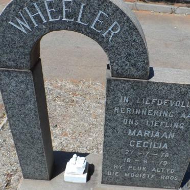 WHEELER Mariaan Cecilia 1978-1979