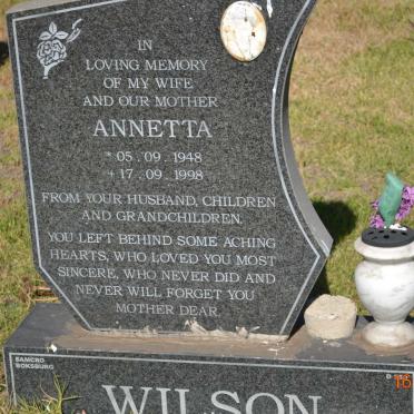 WILSON Annetta 1948-1998