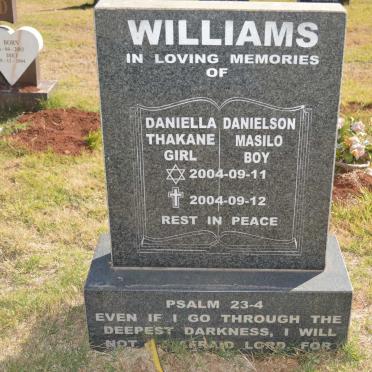 WILLIAMS Danielson Masilo 2004-2004 :: WILLIAMS Daniella Thakane 2004-2004