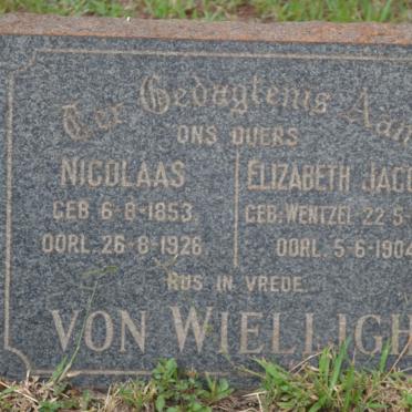WIELLIGH Nicolaas, von 1853-1926 &amp; Elizabeth Jacoba WENTZEL 1853-1904