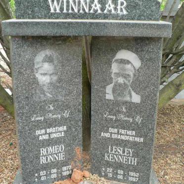 WINNAAR Lesley Kenneth 1952-1997 :: WINNAAR Romeo Ronnie 1972-1994