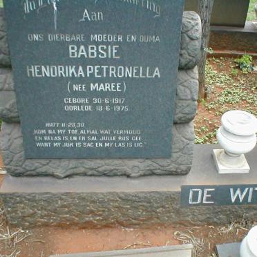 WITT Michael Conrad, de 1916-1960 &amp; Hendrika Petronella MAREE 1917-1975