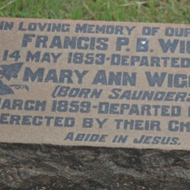 WIGGILL Francis P.B. 1853-1920 &amp; Mary Ann SAUNDERS 1859-1935