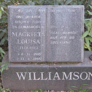 WILLIAMSON Magrieta Louisa 1910-1999