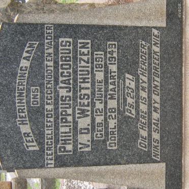 WESTHUIZEN Philippus Jacobus, v.d. 1891-1949