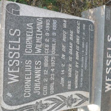 WESSELS Cornelius Johannes 1898-1975 &amp; Cornelia Wilhelmina 1905-1896 :: WELDON Trevor Bruce 1960-1982