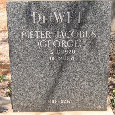 WET Pieter Jacobus, de 1920-1971