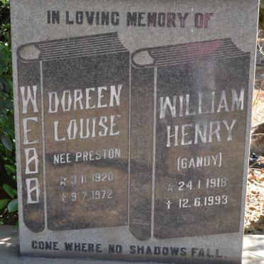 WEBB William Henry 1918-1993 &amp; Doreen Louise PRESTON 1920-1972