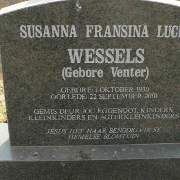 WESSELS Susanna Fransina Lucia nee VENTER 1930-2001