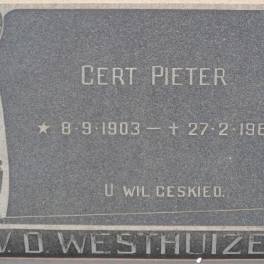 WESTHUIZEN Gert Pieter, v.d. 1903-1969