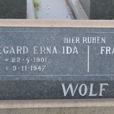 WOLF Franz Ernst Karl 1894-1969 &amp; Hildegard Erna Ida 1901-1947
