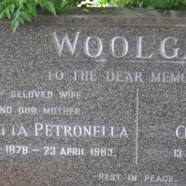 WOOLGAR Charles Sydney 1888-1975 &amp; Henrietta Petronella 1878-1963