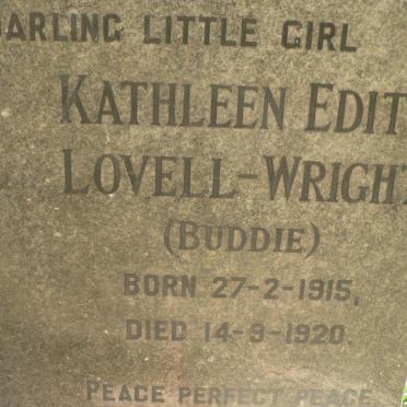 WRIGHT Kathleen Edith, Lovell 1915-1920