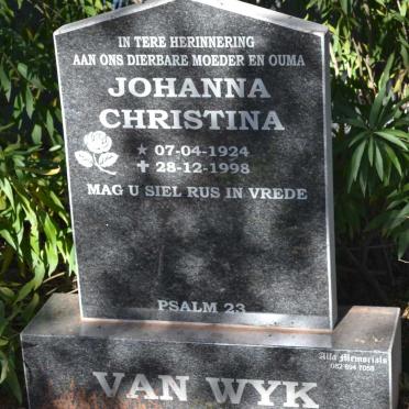 WYK Johanna Christina, van 1924-1998