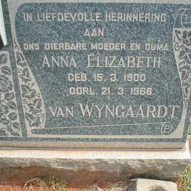 WYNGAARDT Anna Elizabeth, van 1900-1966