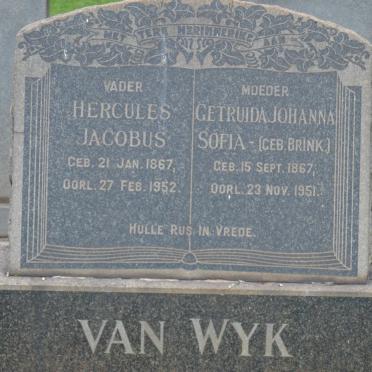 WYK Hercules Jacobus, van 1867-1952 &amp; Getruida Johanna Sofia BRINK 1867-1951